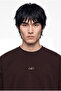 Men's Raven Embroidered Oversize Long Sleeve T-Shirt Brown - 4