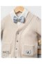 Baby Boy Bow Tie 3-Piece Striped Pants and Jacket Set - 2