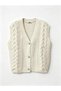 V-Neck Hair Braided Stone Buttoned Women's Knitwear Vest Cardigan