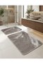 2 Pieces Soft Plush Fabric Bath Mat - Toilet Mat Set - Non-Slip Bottom Feature Anti-Slip Base