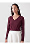 Two Mt Shop Quality Plum Combed Cotton Plain Tight & Slim Long Sleeve Women's Bodysuit