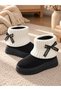 Knitwear Ankle Detail, Bow Decoration, Season Trend, Thick Sole Women's Boots - 2