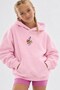 Girl's Oversize Hoodie Sweatshirt Flower Heaven Printed Pink – Hooded, with Pockets, 3 Thread Fleece - 2