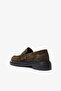 Ophira Khaki Suede Leather Loafer with Piercing Detail - 2