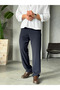 Baggy fit fabric trousers