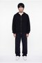 Men's Thessaloniki Knitted Dirty Stitch Hooded Zippered Knitwear Black - 6