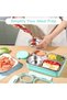304 Stainless Steel Bento Box,4 Compartments 800ml Leakproof Portable Lunch Box with Spoon & Fork for School, Office - 4