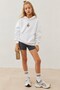 Girl's Oversize Hoodie Sweatshirt Flower Heaven Printed White – Hooded, with Pockets, 3-Yarn Fleece - 2