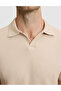 Dark Beige Regular Fit Polo Neck T-Shirt 50321182-Vr088 - 6