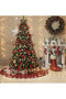 48 Inch Large Christmas Tree Skirt Xmas Soft Cover Mat Decor Snowflake Collar Farmhouse Tree Skirt for Holiday Ornaments Party Home Indoor Decorations Red - 6