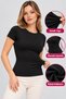 Women's Half Sleeve Badi Undershirt T-Shirt (Tutku Authorized Seller) 94% Cotton 6% Elastane 6-Piece Set – 3 White 3 Black Cotton Flexible Daily Underwear - 2