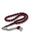 💎   Premium Shiny and Stylish Metal Tassel Capsule Cut Burgundy Crimped Amber Prayer Beads