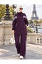 Stripe Detail Design Elastic Waist Double Suit Set