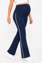 Modal High Waist Stretchy Gathered Wide Leg Maternity Leggings - Black / Comfortable Pregnancy Wear - 3