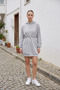Women's Thessaloniki Fabric Hooded Mini Dress with Drawstring Waist - 3