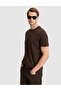Dark Brown Regular Fit Basic T-Shirt 50333912-Vr084 - 3