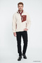 Regular Fit Normal Cut Mock Neck Full Zippered Pocket Sherpa Sweatshirt Fleece - 2