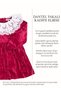 Lace Collar Soft Burgundy Velvet Little Girl Dress - 5