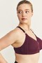Wireless Snap-On Gathering Bra Cc897 Purple - 5