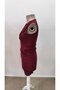 Women's Burgundy Deep V-Neck Sleeveless Draped Ruched Mini Bodycon Evening Dress - 7