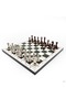 Svl-Shop Wooden Chess Set – with Metal Pieces Merduz36S - 36cm, Copper-Silver (124024) - Merduz36B