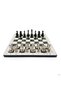 Svl-Shop Wooden Chess Set – with Metal Pieces Merduz36S - 30cm, Black-Silver (123921) - Merduz30S - 2