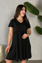 Women's Short Sleeve V-Neck Viscose Dress - 4
