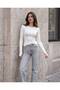 Women's Finger Detailed Long Sleeve Bodysuit - 4