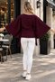 Women's Belted Bat Sleeve Poncho - 7