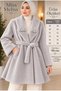Stylish Fox Fabric Coat with Pearl Details - 4