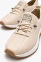 Rubber Stitched Women's Shoes; Beige White - 3