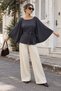 Women's Belted Bat Sleeve Poncho - 4