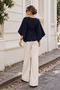 Women's Belted Bat Sleeve Poncho - 6