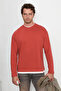 Nox men's collar and hem contrast detail brick red t-shirt - 2