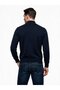 Men's Diamond Patterned Half-Zipper Stand Collar Knitted Sweater - 2