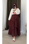 Pieced Crinkle Voile Skirt Plum