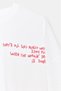 Women's White Viral Slogan Long Sleeve Oversize T-Shirt 4853 - 5