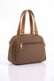 Vx-1431 Women's Faux Leather Adjustable Cross Strap Smart Casual Shoulder and Hand Bag Satin Brown Taba - 4