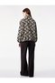 Long Sleeve Zippered Stand Collar Floral Patterned Bomber Jacket - 5