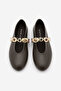 Women's Stoned Strappy Braided Daily Ballerinas Asora Brown - 2