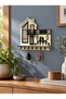 Wooden Villa Design Colorful Mdf Wall Key Hanger - Modern Glass Detailed Shelf Key Holder with 6 Hooks 23.5X24.5 - 5