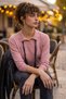 Pink Polo Collar Cuffed Sleeves Half Placket Buttoned Scarf Necklace Casual Knitwear Sweater 63 63 - 3