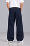 Men's Long-Leg Oversize Navy Blue Fabric Trousers S-12Xl - 5