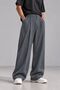 Men's Oversize Wide Leg Fabric Trousers S-12Xl Dark Gray