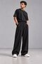 Battal Size Men's Loose and Long-Legged Black Fabric Trousers - 4