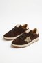 Alen Simli Yan Yıldızlı Genuine Leather Women's Sports Shoes Brown Suede - 4