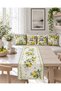 Yellow Lemon Bee Daisy Lemon Garden 4-Piece Throw Pillow Cover Runner Set