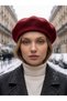 Women's French Painter Wool Felt Beret Burgundy - 4