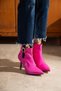 Holly Fuchsia Patent Leather 10 cm Heeled Buckle Detailed Boots Botti̇e - 3