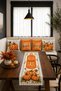 Hello Fall Pumpkin Plaid Autumn 4-Piece Throw Pillow Cover Runner Set - 2